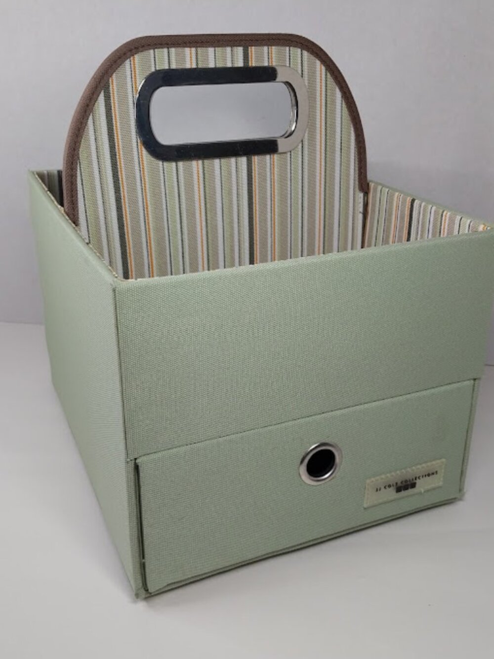 JJ Cole Diaper and Wipes Caddy in the Sage/Green Stripe Portable Organizer